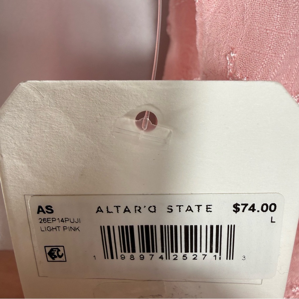 Alter’d State NWT Brittany Eyelet Tiered Mini Dress Sz L Pink - Picture 12 of 15